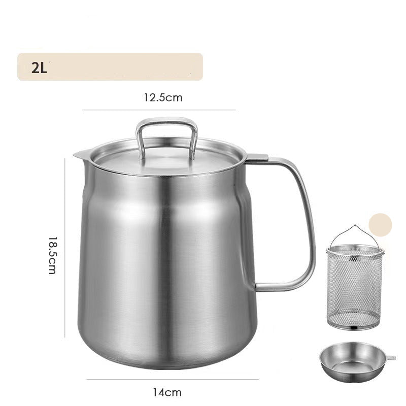 Stainless steel pot with lid and accessories on a white background